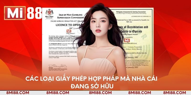 Các loại giấy phép hoạt động hợp pháp mà nhà cái đang sở hữu